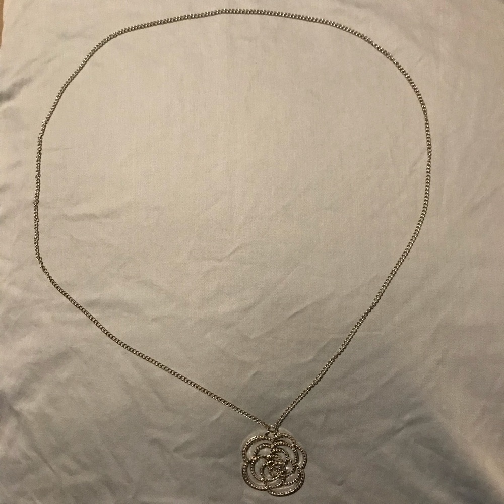 Silver Rose Necklace - Picture 3 of 3